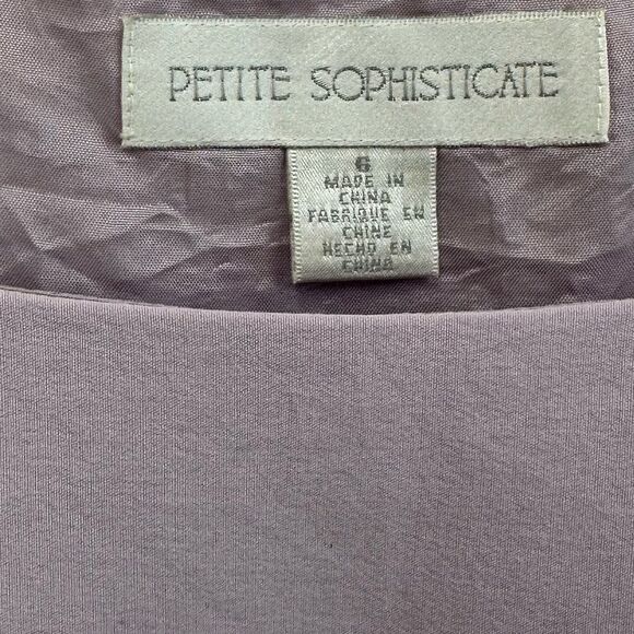 Vintage 90’s 100% Silk Purple Floral Square Neck Sleeveless Short Dress Size S - Picture 4 of 7